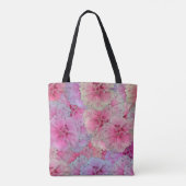 Roze anjers in  stijl tote bag (Achterkant)