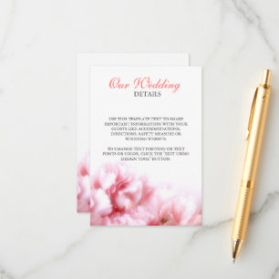 Roze anjers informatiekaartje