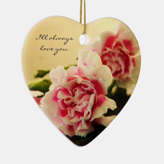 Roze anjers keramisch ornament (Rechts)