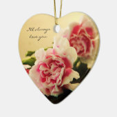 Roze anjers keramisch ornament (Links)