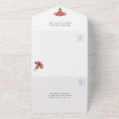 Roze Anjers Luxe Modern Bloemen Custom All In One Uitnodiging (Buitenkant)