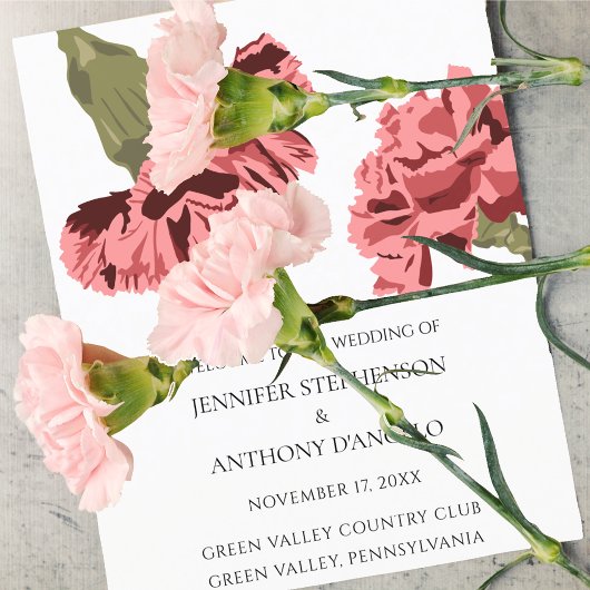 Roze Anjers Luxe Modern Floral Wedding Program