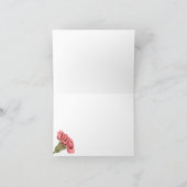 Roze Anjers Luxe Moderne Bloemen Bruiloft Bedankkaart (Binnen)