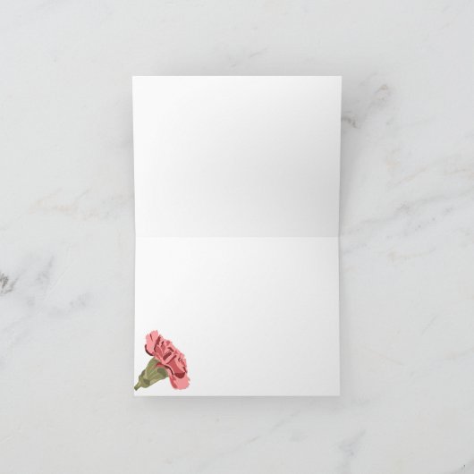 Roze Anjers Luxe Moderne Bloemen Bruiloft Bedankkaart (Binnen)
