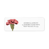 Roze Anjers Luxe Moderne Bloemen Bruiloft Etiket (Voorkant)