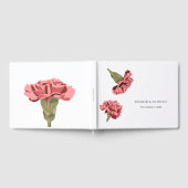 Roze Anjers Luxe Moderne Bloemen Bruiloft Gastenboek (Volledig)