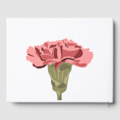 Roze Anjers Luxe Moderne Bloemen Bruiloft Gastenboek (Achterkant)