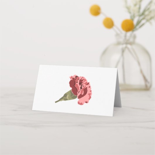 Roze Anjers Luxe Moderne Bloemen Bruiloft Plaatskaartje (Achterkant)