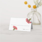 Roze Anjers Luxe Moderne Bloemen Bruiloft Plaatskaartje (Voorkant)