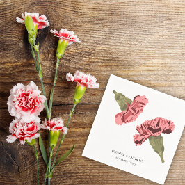 Roze Anjers Luxe Moderne Bloemen Bruiloft Servet