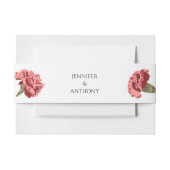 Roze Anjers Luxe Moderne Bloemen Bruiloft Uitnodigingen Wikkel (Voorkant Voorbeeld)