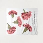 Roze Anjers Luxe Moderne Bloemen Bruiloft Wandkleed (Voorkant (horizontaal))