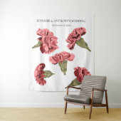 Roze Anjers Luxe Moderne Bloemen Bruiloft Wandkleed (In situ)