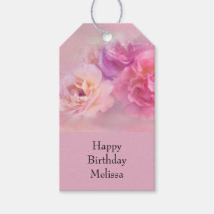 roze anjers met stijlvolle foto van zaterdag cadeaulabel