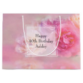  roze anjers met stijlvolle foto van zaterdag groot cadeauzakje (Voorkant)