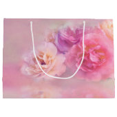  roze anjers met stijlvolle foto van zaterdag groot cadeauzakje (Achterkant)