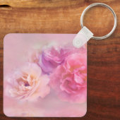 roze anjers met stijlvolle foto's bruiloft sleutelhanger (Achterkant)