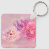 roze anjers met stijlvolle foto's bruiloft sleutelhanger (Achterkant)