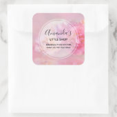  roze anjers met stijlvolle foto's vierkante sticker (Tas)