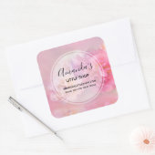  roze anjers met stijlvolle foto's vierkante sticker (Envelop)