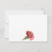 Roze anjers op witte moderne bloemen RSVP kaartje (Achterkant)