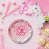 Roze anjers papieren bordje (Feest)