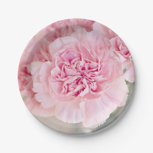 Roze anjers papieren bordje (Voorkant)
