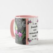 Roze anjers Psalm Mok (Voorkant links)