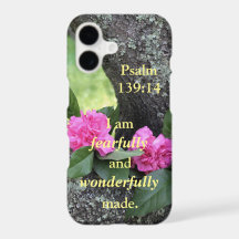 Roze anjers Psalm-telefoondraagtas