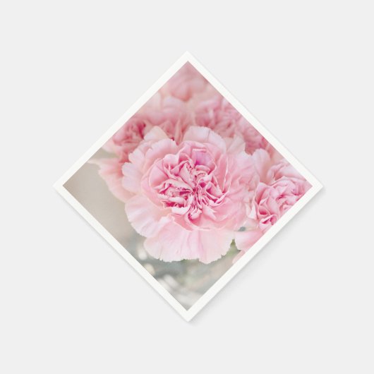 Roze anjers servetten (Hoek)