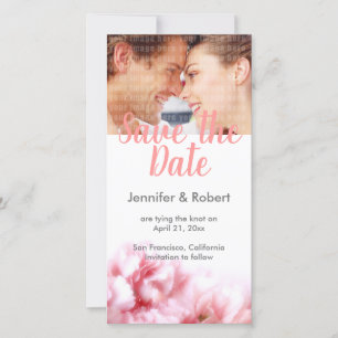 Roze Anjers Sla de Datum Op Fotokaart Save The Date