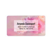  roze anjers stijlvolle foto etiket (Voorkant)