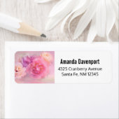  roze anjers stijlvolle foto etiket (Insitu)