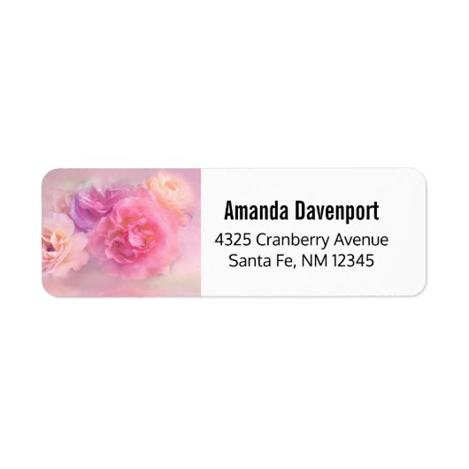  roze anjers stijlvolle foto etiket (Voorkant)