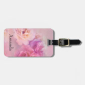  roze anjers stijlvolle fotografie bagagelabel (Voorkant horizontaal)