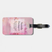  roze anjers stijlvolle fotografie bagagelabel (Achterkant horizontaal)