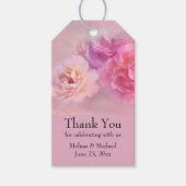  roze anjers Stijlvolle fotografie bruiloft Cadeaulabel (Voorkant)