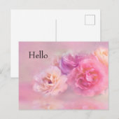 roze anjers stijlvolle fotografie Hallo Briefkaart (Voorkant / Achterkant)