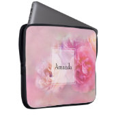 roze anjers stijlvolle fotografie laptop sleeve (Voorkant Rechts)