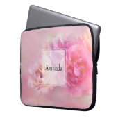 roze anjers stijlvolle fotografie laptop sleeve (Voorkant Links)