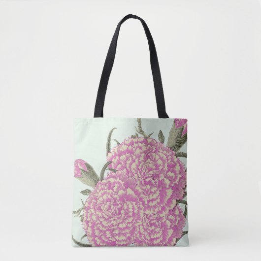 Roze anjers tote bag (Voorkant)