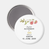 roze anjers waterverf bruiloft magneet (Voorkant / Achterkant)