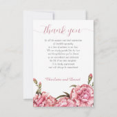 Roze Anjers Zacht Wit Foto Memorial Dank u Bedankkaart (Achterkant)