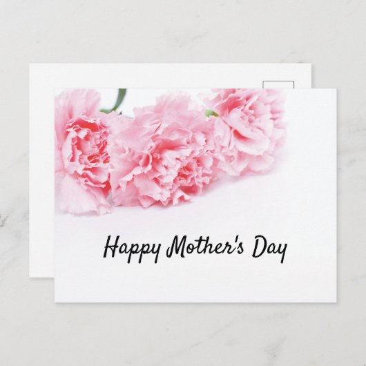 Roze anjerventilator voor Moederdag Feestdagenkaart (Voorkant / Achterkant)