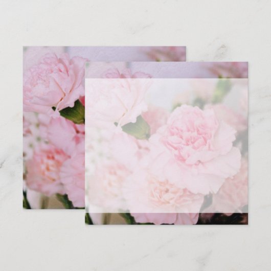 roze anjnbloemen alle partijen blanco kaart (Voorkant / Achterkant)