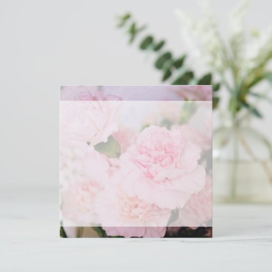 roze anjnbloemen alle partijen blanco kaart (Staand voorkant)