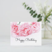 Roze anjnenbloem Happy Birthday Briefkaart (Staand voorkant)