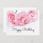 Roze anjnenbloem Happy Birthday Briefkaart (Voorkant / Achterkant)