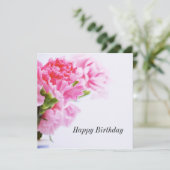 Roze anjnenbloem Happy Birthday Kaart (Staand voorkant)