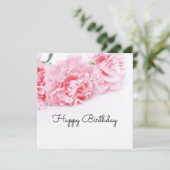 Roze anjnenbloem Happy Birthday Kaart (Staand voorkant)